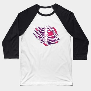 Zombie Bones Design Baseball T-Shirt